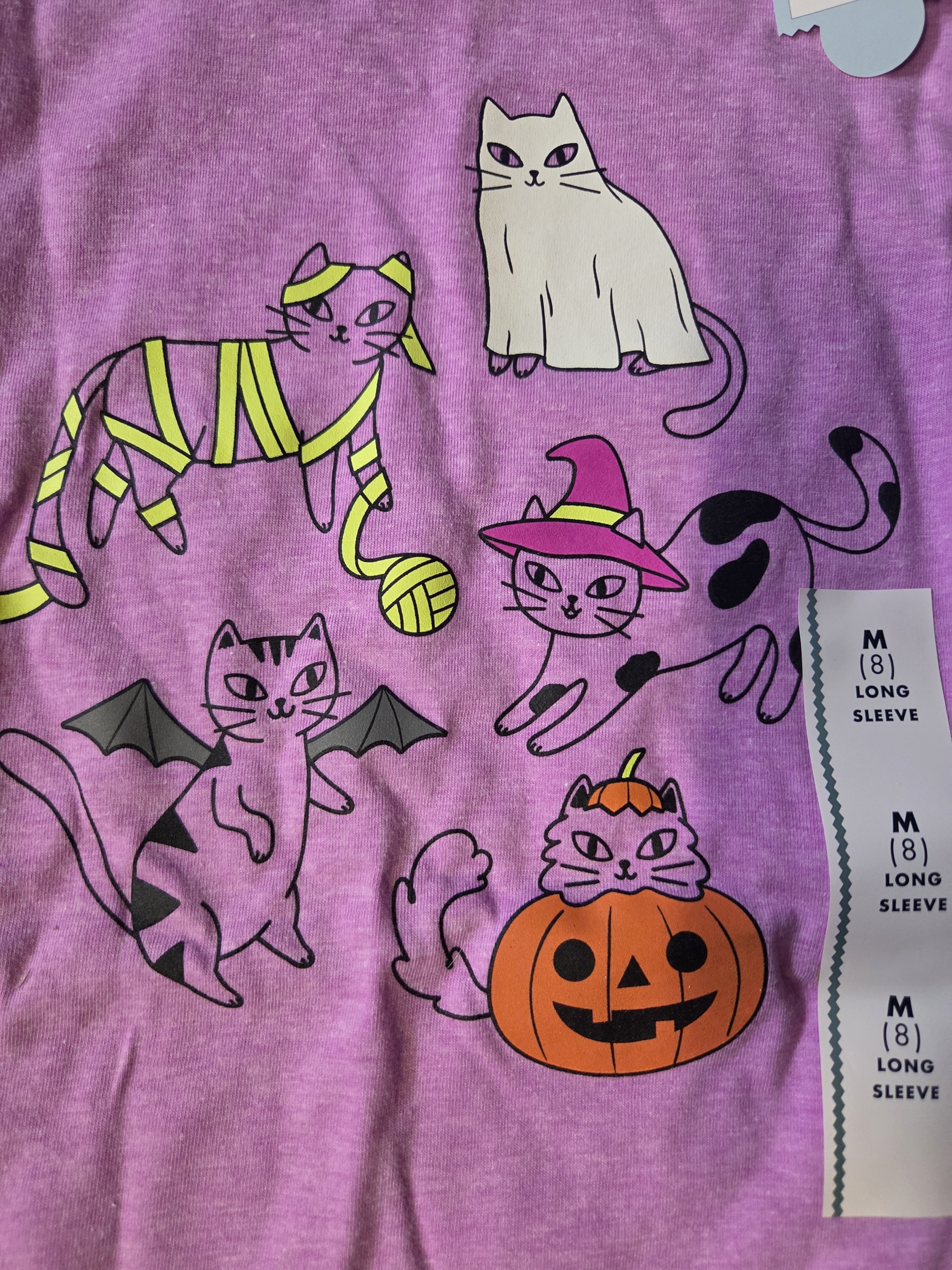 Cat & Jack Purple Halloween Cats Long-Sleeve Top — image 2 of 5